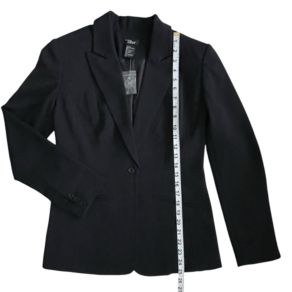 Boutique Europe classic single breasted black Women's Blazer lined Sz: 4 NEW - Picture 8 of 8